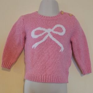Old Navy Pink Sweater with White Bow